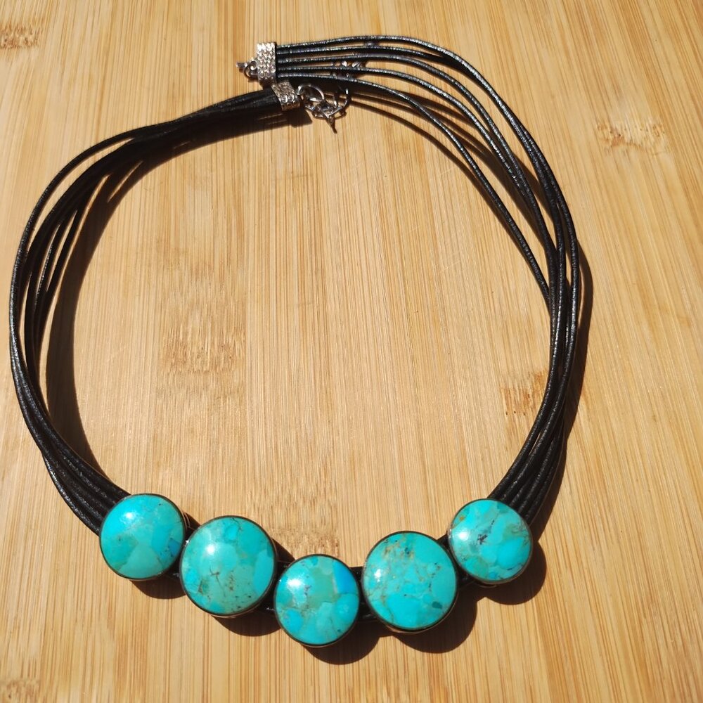 Jay King DTR  925 Sterling Silver Turquoise Rainbow Calsilica Reversible - Picture 6 of 10
